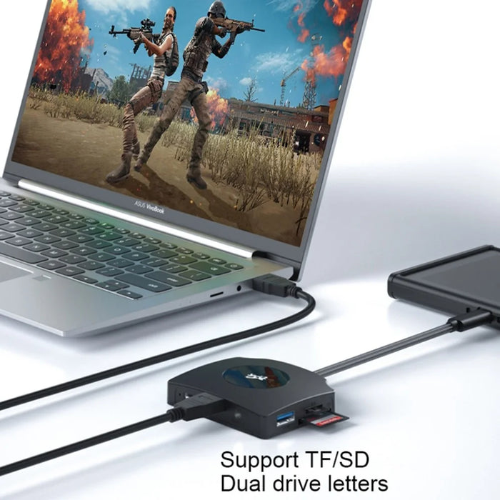 YCE-Z70A Type-C to USB3.0 3.5mm PD 3.0 Charging Hub HD Video Capture Card SD TF Card Reader - 7