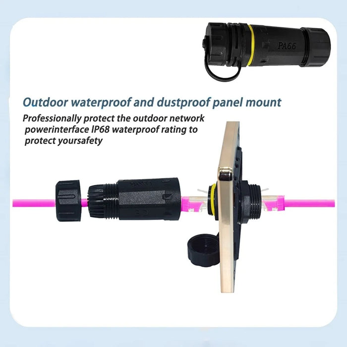 Single Port Cat 7 RJ45 Shielded Copper Ethernet Waterproof Connector Adapter for Outdoor / Industrial Use - 4