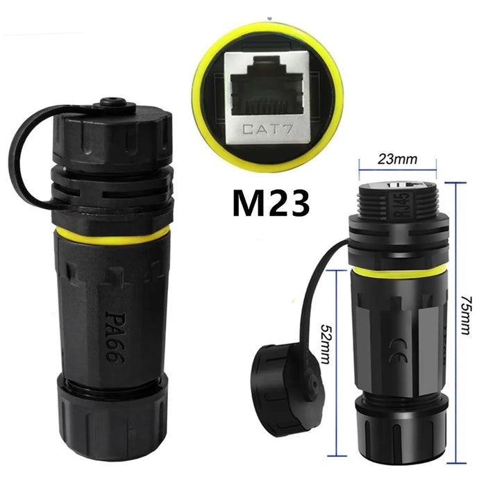 Single Port Cat 7 RJ45 Shielded Copper Ethernet Waterproof Connector Adapter for Outdoor / Industrial Use - 7