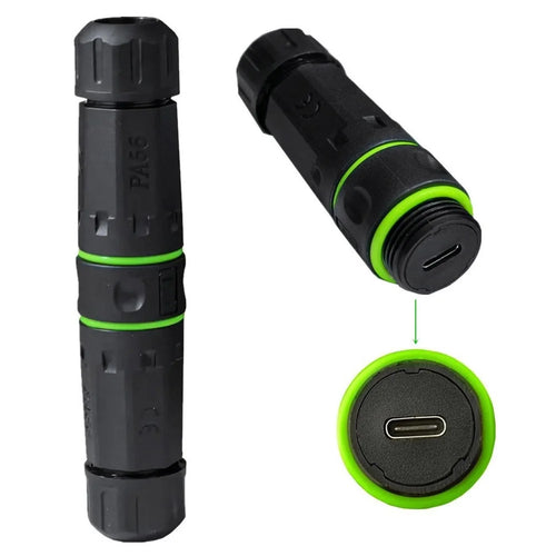 10Gbps Outdoor IP68 Waterproof Type-C Female to Female Adapter Connector for Data Transfer Charging - 1