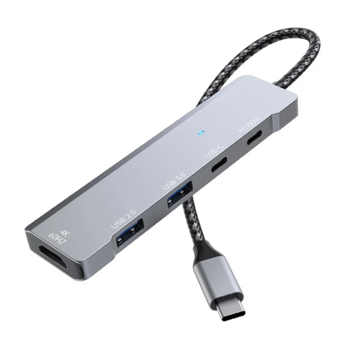 ADS-336 5 In 1 USB C Hub PD 100W Fast Charging 4K 60Hz HD Data Transfer Adapter - 1