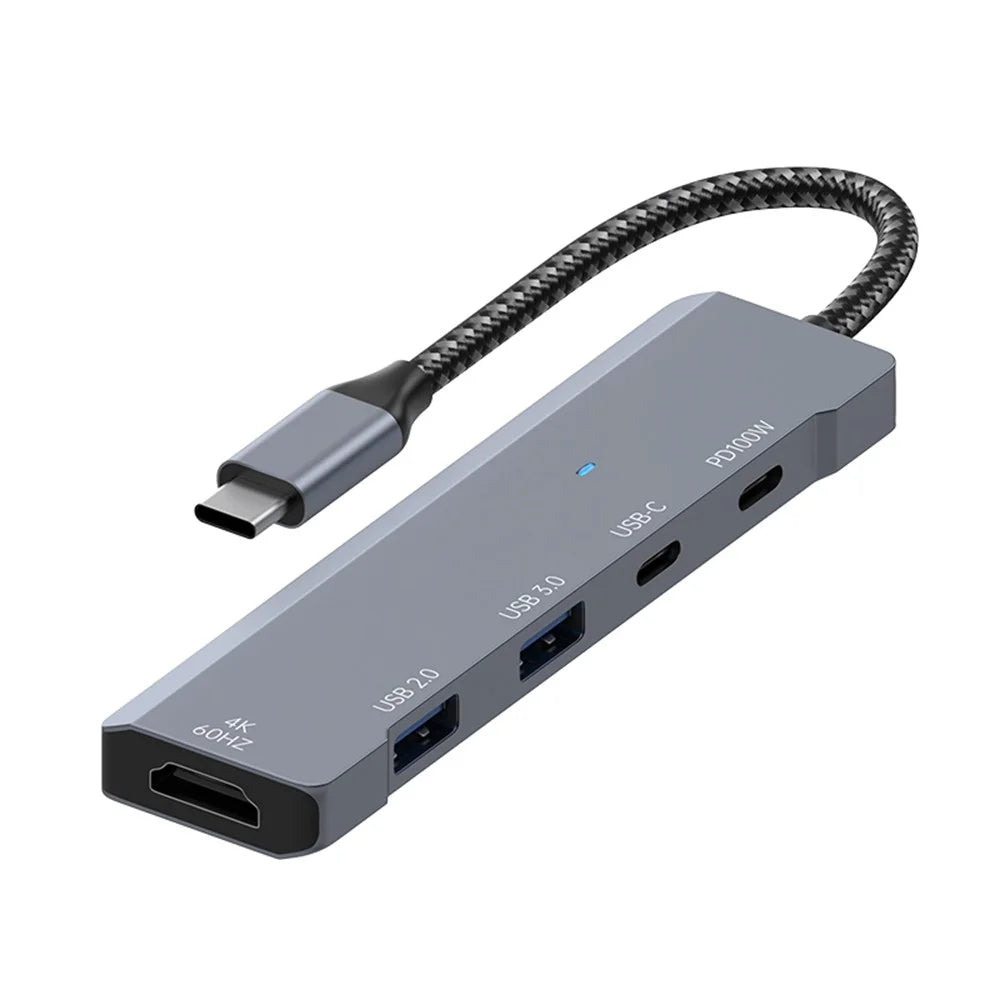 ADS-336 5 In 1 USB C Hub PD 100W Fast Charging 4K 60Hz HD Data Transfer Adapter - 4