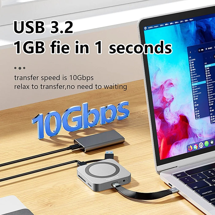 MC906 2230 M.2 Nvme SSD Enclosure Magnetic USB C Hub with HD Port SD / TF Card Slot - 4
