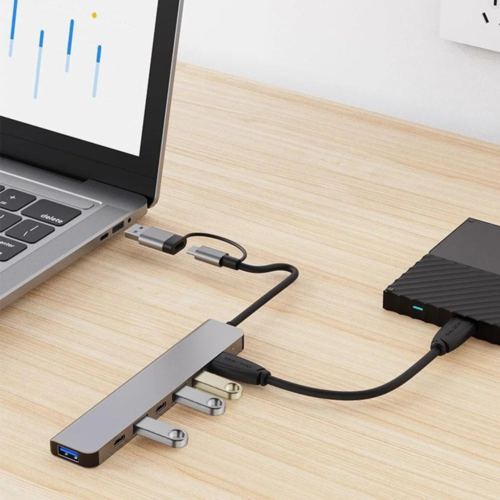 2217TU 7-in-1 Laptop Tablet USB Hub Expansion Dock USB 3.0  /  USB-C Multi-Port Adapter - 4