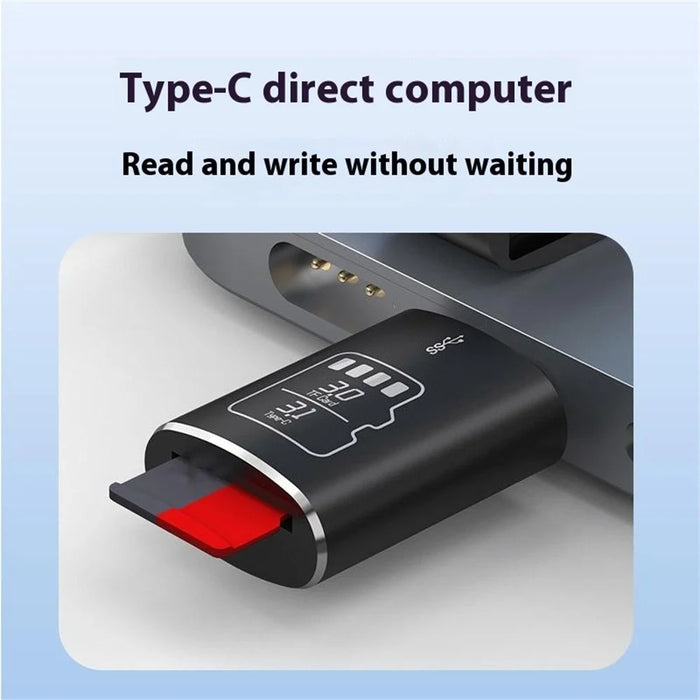 Mini USB 3.1 Type C Card Reader for TF Cards Up to 2TB Compatible with MAC OS / Windows / Linux / Android - Black - 5