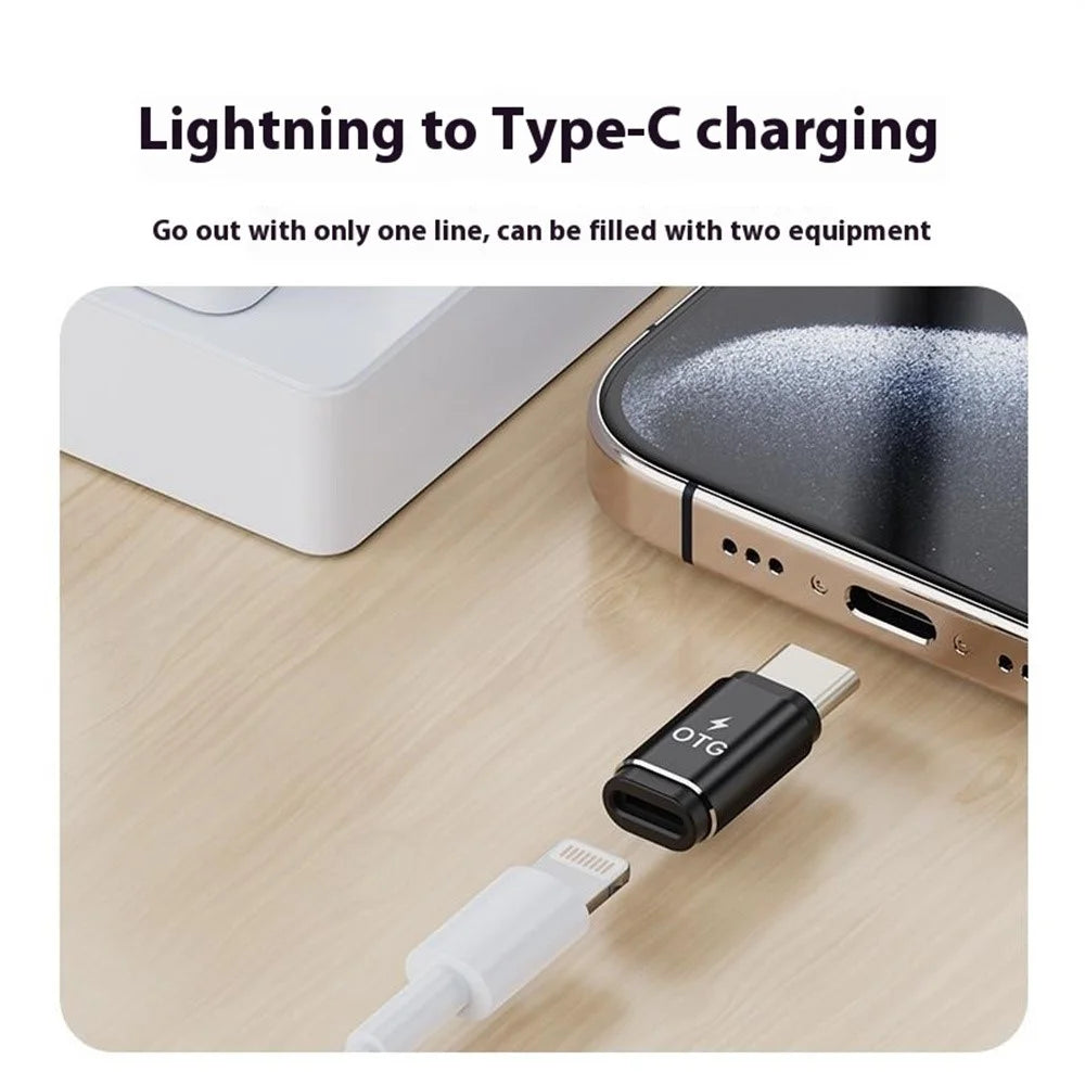 Female iP to Male Type-C Adapter Charging / Microphone Converter for Type-C Phones / Tablets - 5