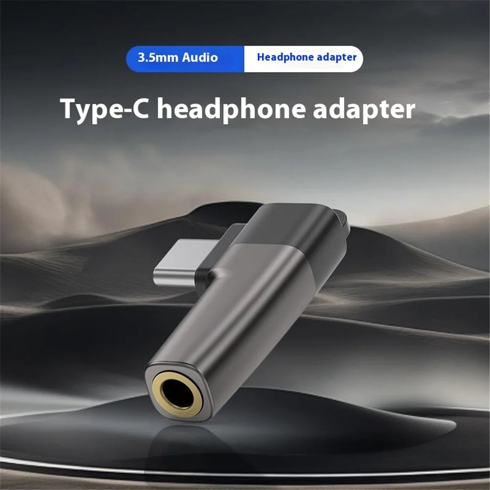 Type-C to 3.5mm Headphone Adapter Digital Audio Converter DAC Chip for Smartphones / Tablets - Light Grey - 2