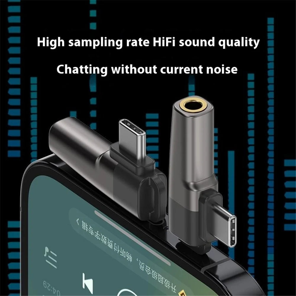 Type-C to 3.5mm Headphone Adapter Digital Audio Converter DAC Chip for Smartphones / Tablets - Light Grey - 4