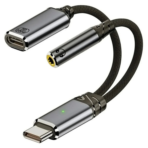 UC-030-TC002 USB-C to 3.5mm Audio Adapter + 100W PD Charging Cable for Laptops / Tablets / Phones - 1