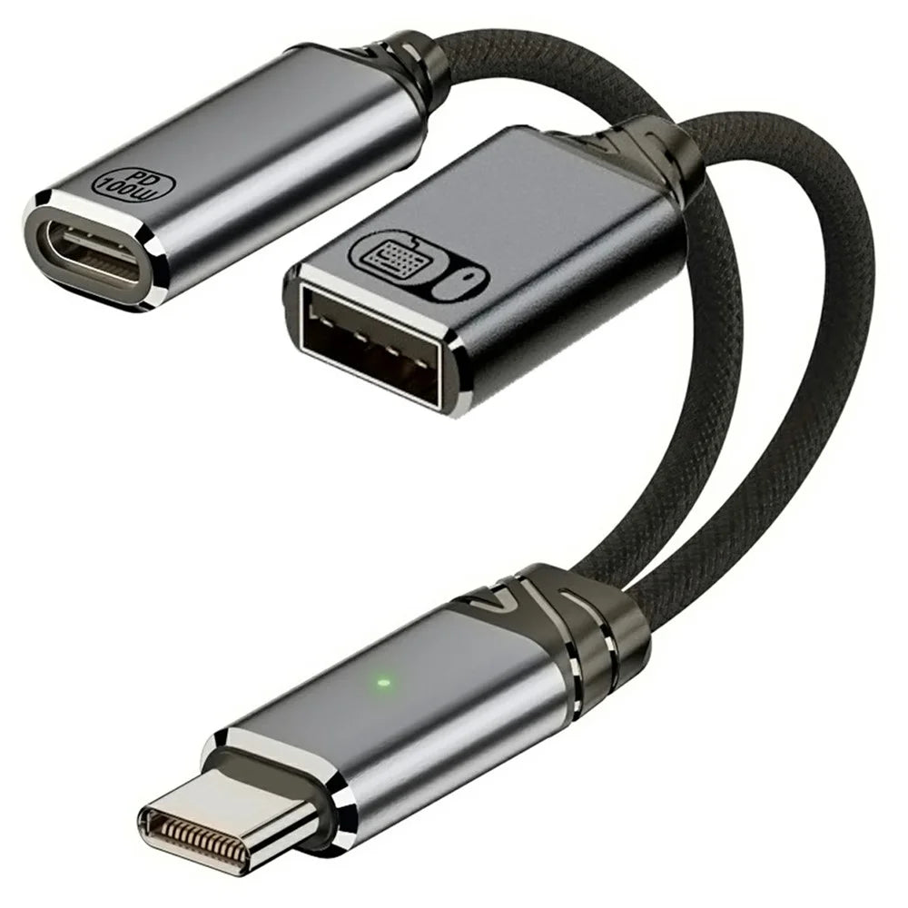 UC-030-TC003 USB-C to PD 100W + USB2.0 OTG Adapter Cable High Speed Data Transfer  /  Fast Charging - 1