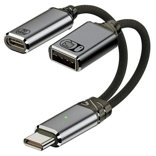 UC-030-TC003 USB-C to PD 100W + USB2.0 OTG Adapter Cable High Speed Data Transfer  /  Fast Charging - 1