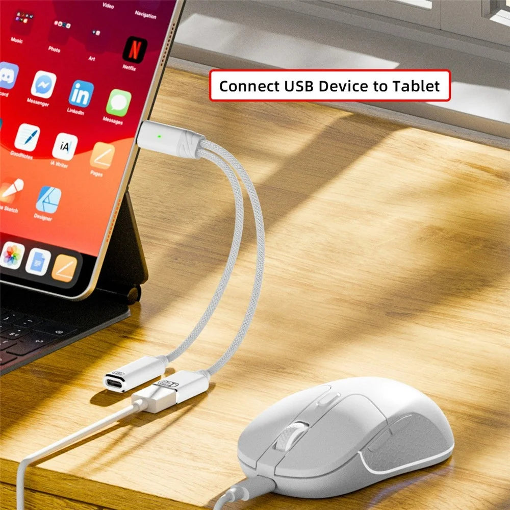 UC-030-TC003 USB-C to PD 100W + USB2.0 OTG Adapter Cable High Speed Data Transfer  /  Fast Charging - 5
