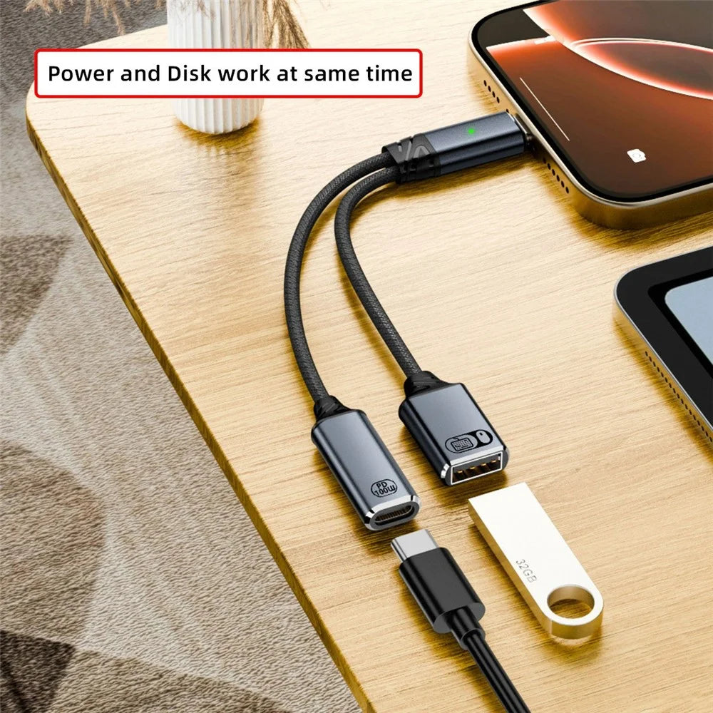 UC-030-TC003 USB-C to PD 100W + USB2.0 OTG Adapter Cable High Speed Data Transfer  /  Fast Charging - 7