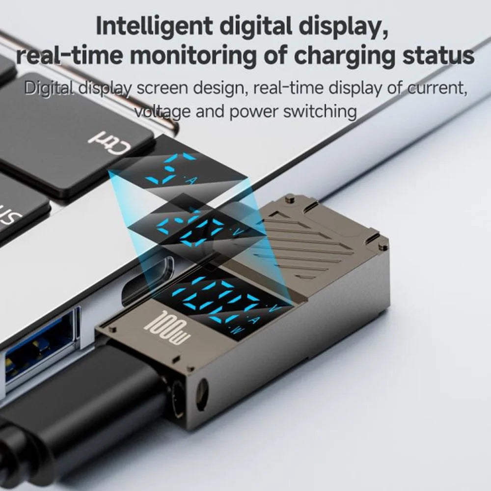 PD 100W Laptop Charging Adapter Type-C to DC 5.5x2.5mm Digital Display Fast Charging Converter - 3