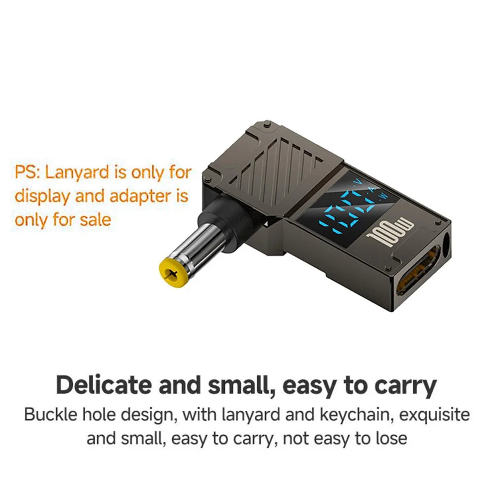 PD 100W Laptop Charging Adapter Type-C to DC 5.5x2.5mm Digital Display Fast Charging Converter - 4