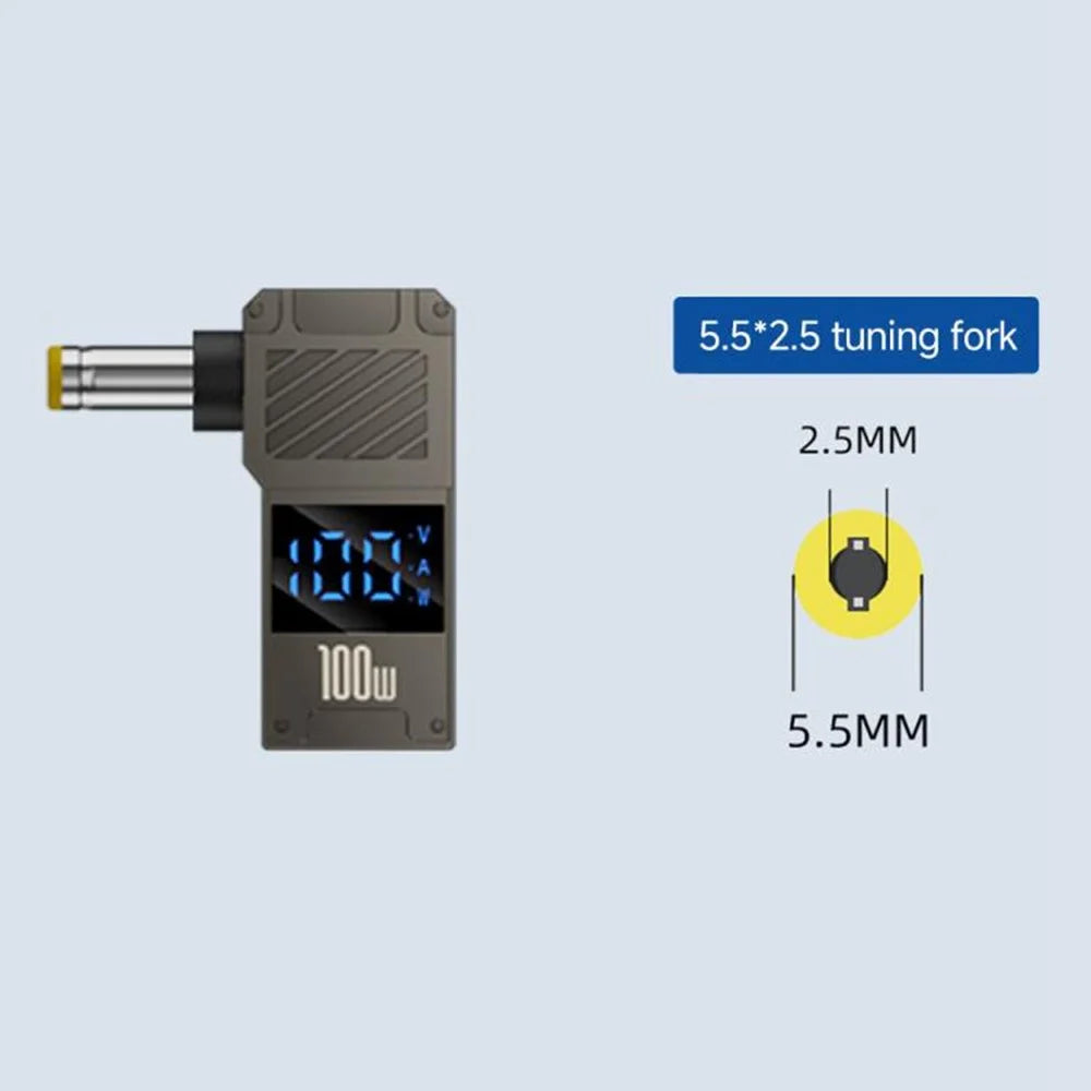 PD 100W Laptop Charging Adapter Type-C to DC 5.5x2.5mm Digital Display Fast Charging Converter - 7
