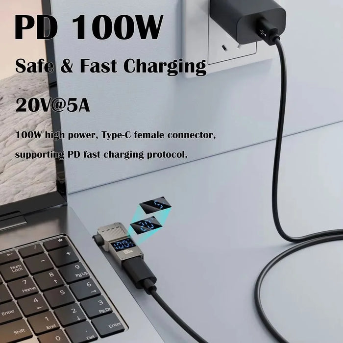 PD 100W Laptop Charging Adapter Type-C to DC 7.9x0.9mm Digital Display Fast Charging Converter - 6