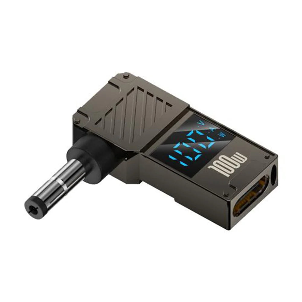 PD 100W Laptop Charging Adapter Type-C to DC 4.0x1.7mm Digital Display Zinc Alloy Charging Converter - 1