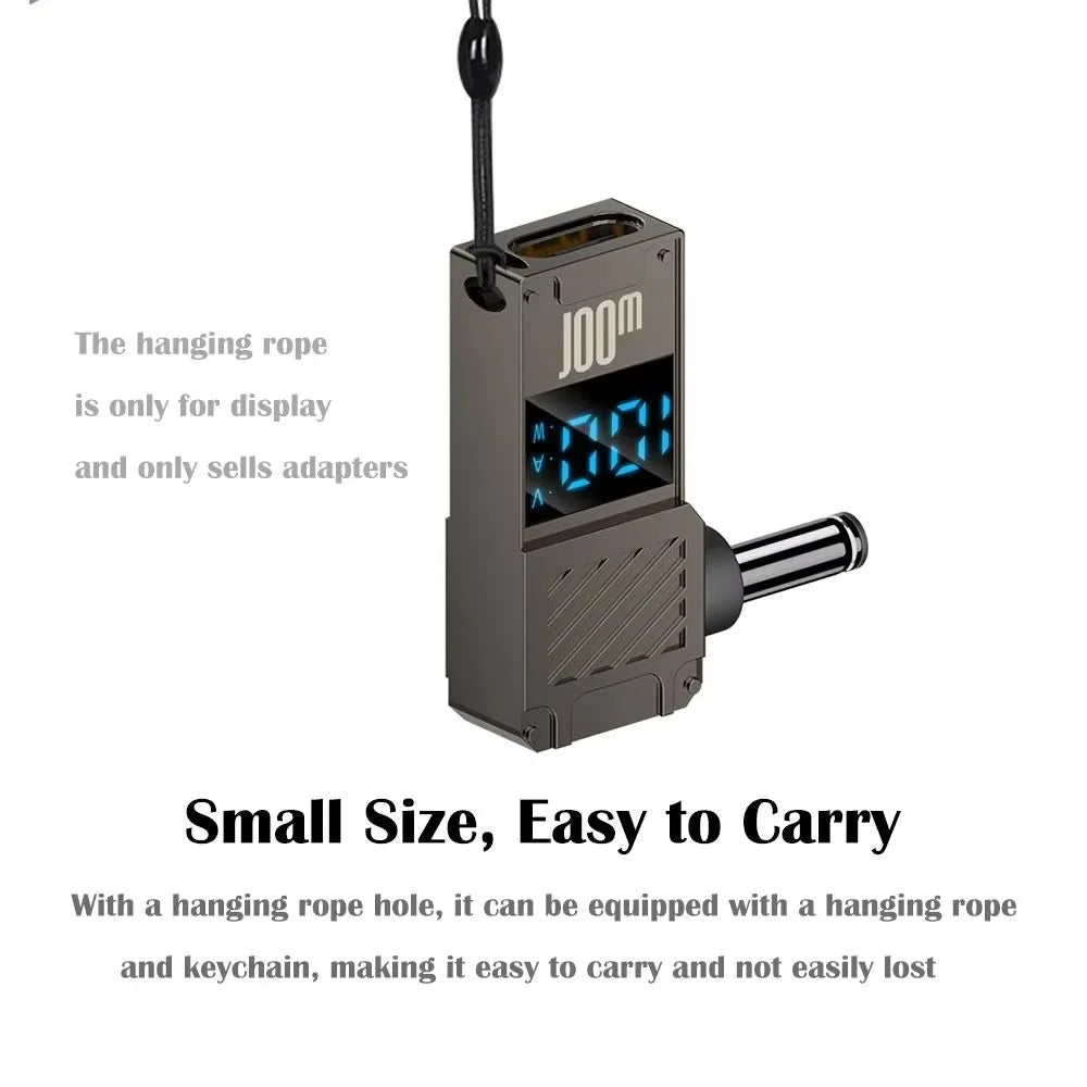 PD 100W Laptop Charging Adapter Type-C to DC 4.0x1.7mm Digital Display Zinc Alloy Charging Converter - 6