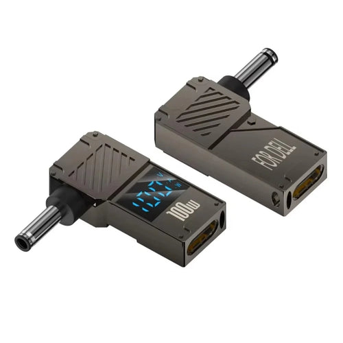 For Dell Laptop PD 100W Charging Adapter Type-C to DC 4.5x3.0mm Digital Display Zinc Alloy Converter - 1