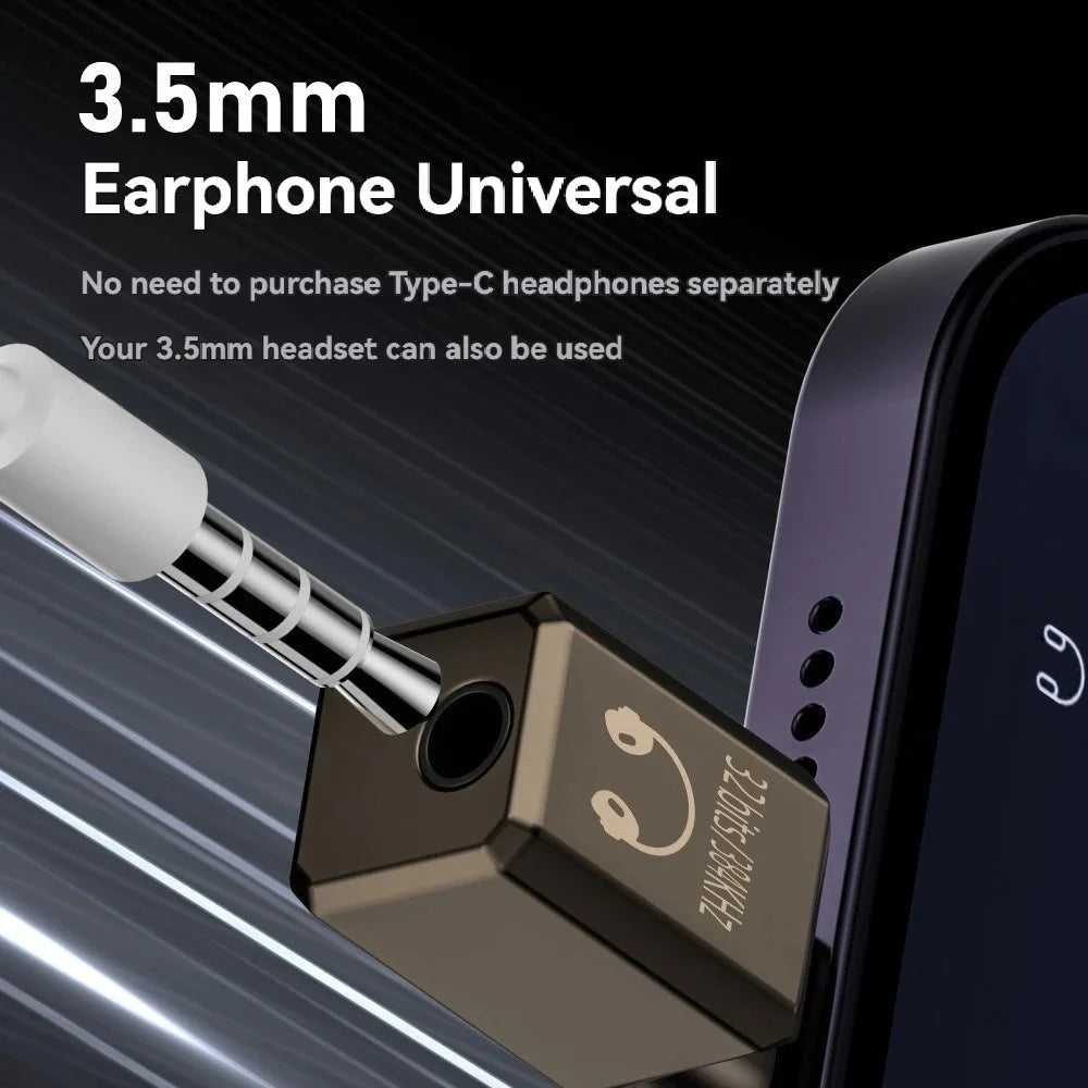 For iPhone 15 / 16 Type-C to 3.5mm Adapter AMP DAC 32bit / 384kHz Digital Decoding Chip Headphone Connector - Tarnish - 5