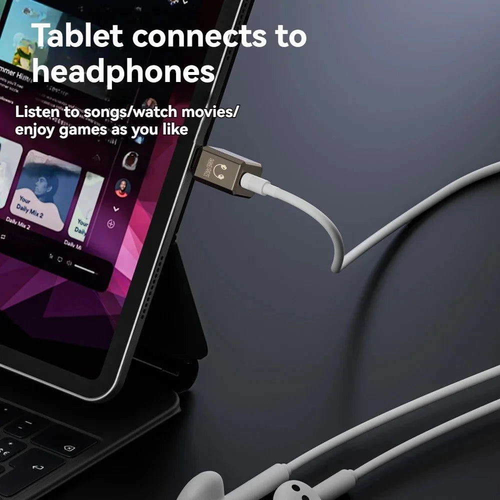 For iPhone 15 / 16 Type-C to 3.5mm Adapter AMP DAC 32bit / 384kHz Digital Decoding Chip Headphone Connector - Tarnish - 6