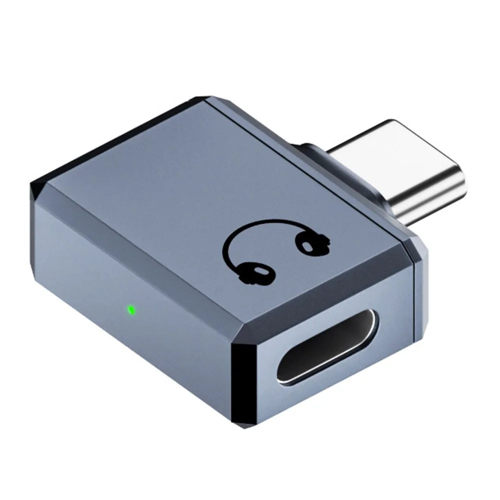 Mini Audio Adapter iP Female to Type C Male High Quality Sound Headphone Converter - Grey - 1
