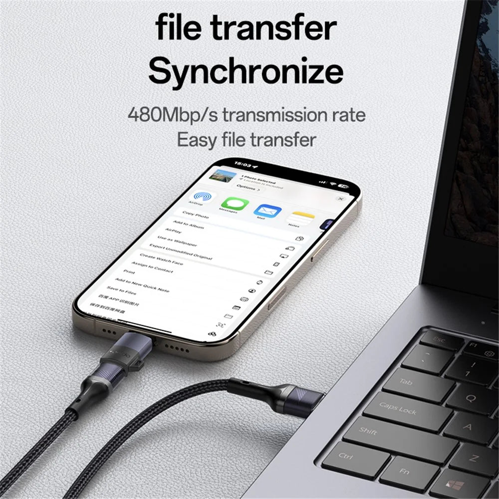 YESIDO GS28 8Pin Female to Type-C Male Converter Charging Data Transfer Adapter - 6