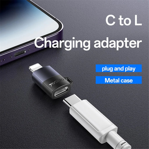 YESIDO GS27 USB-C Female to 8Pin Male Converter PD 27W Fast Charging Data Transfer Adapter - 2