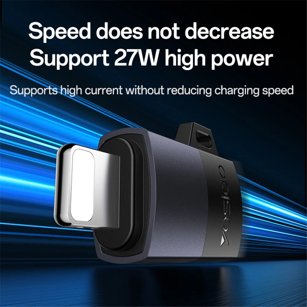YESIDO GS27 USB-C Female to 8Pin Male Converter PD 27W Fast Charging Data Transfer Adapter - 4