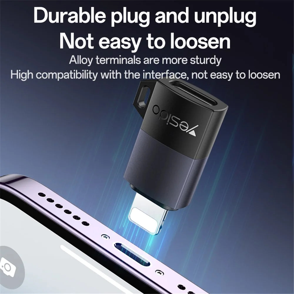 YESIDO GS27 USB-C Female to 8Pin Male Converter PD 27W Fast Charging Data Transfer Adapter - 6
