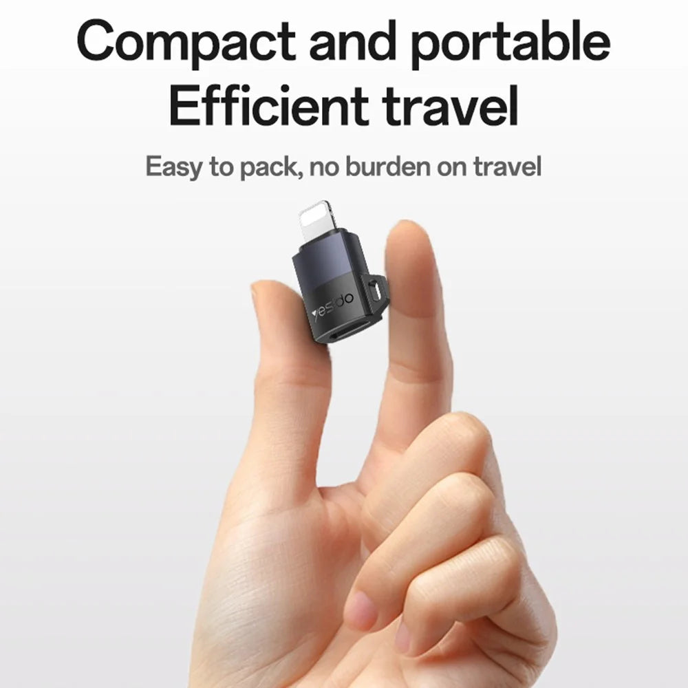 YESIDO GS27 USB-C Female to 8Pin Male Converter PD 27W Fast Charging Data Transfer Adapter - 7