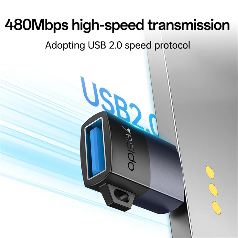 YESIDO GS32 OTG USB A Female to 8Pin Male Adapter Data Transfer Converter for Phone / Tablet - 4