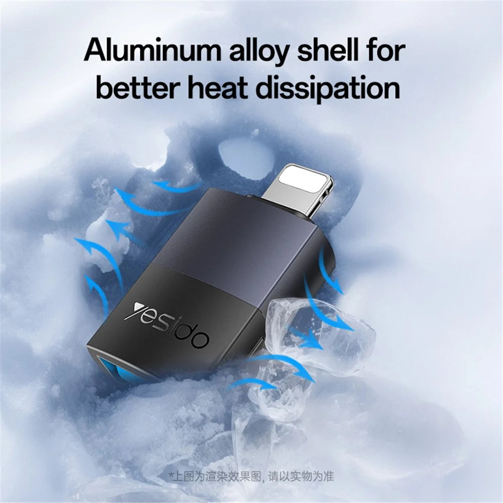 YESIDO GS32 OTG USB A Female to 8Pin Male Adapter Data Transfer Converter for Phone / Tablet - 5