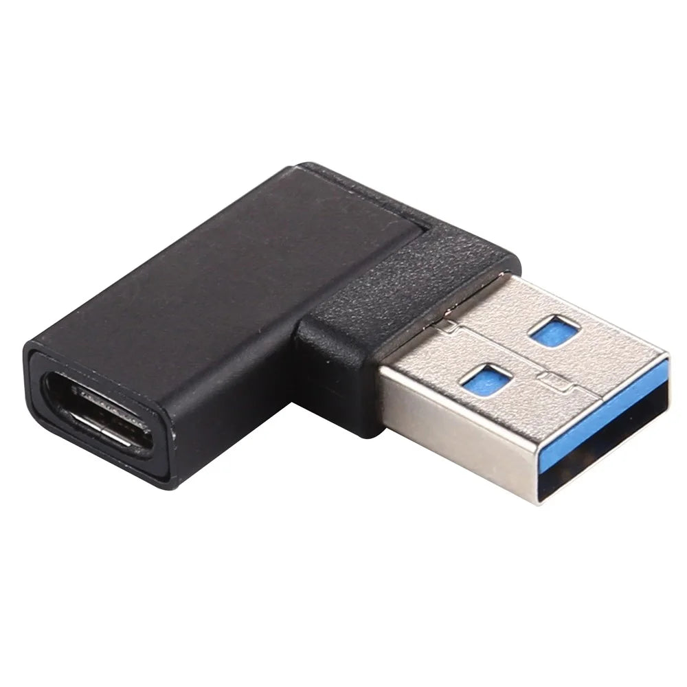 90 Degree Right Angle Type C Female to USB 3.0 Male 10Gbps Data Adapter for Laptop Desktop PC - 2