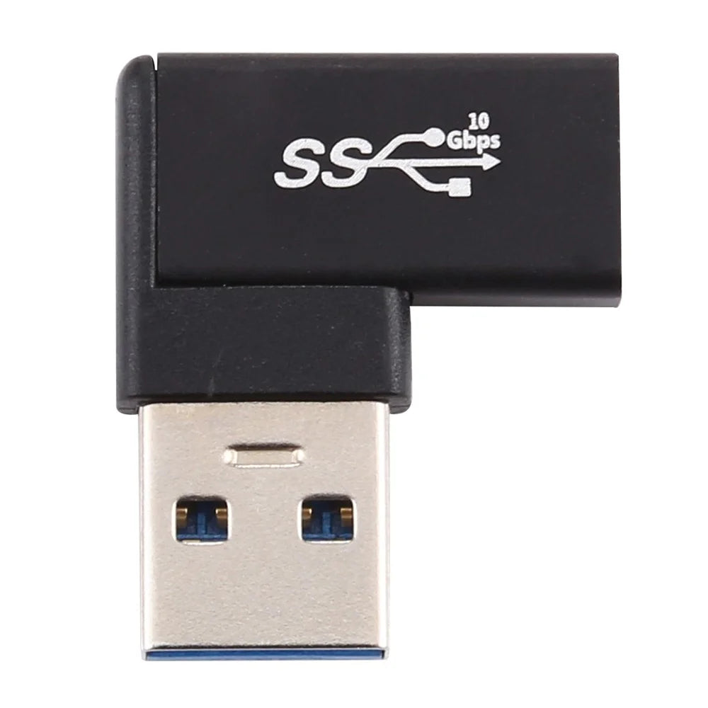 90 Degree Right Angle Type C Female to USB 3.0 Male 10Gbps Data Adapter for Laptop Desktop PC - 3