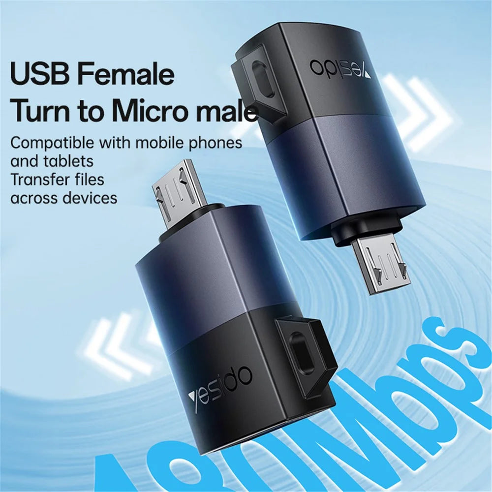 YESIDO GS33 USB Female to Micro USB Male Converter 480Mbps Data Transfer OTG Adapter - 4