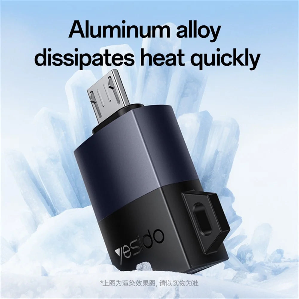 YESIDO GS33 USB Female to Micro USB Male Converter 480Mbps Data Transfer OTG Adapter - 6