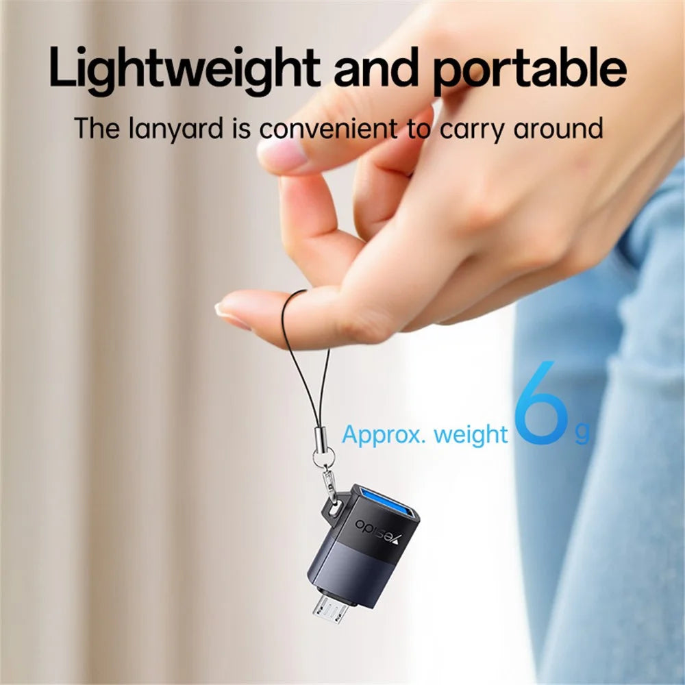 YESIDO GS33 USB Female to Micro USB Male Converter 480Mbps Data Transfer OTG Adapter - 7