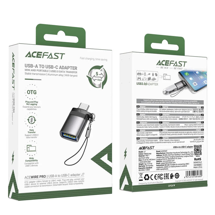 ACEFAST J7 USB-A Female to USB-C Male Data Transfer Charging Adapter with OTG Function - 7