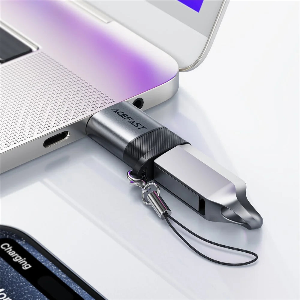 ACEFAST J8 USB-C Female to USB-A Male Adapter 10Gbps Data Transfer Fast Charging Converter - 6