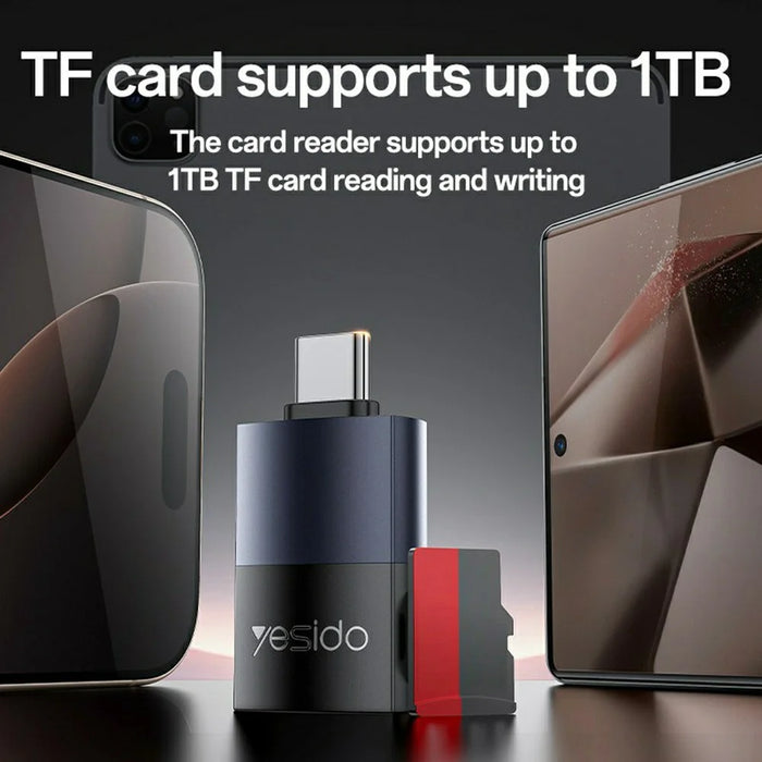 YESIDO GS37 Type-C TF Card Reader Tablet Phone Laptop Memory Card Reader with Lanyard - 5