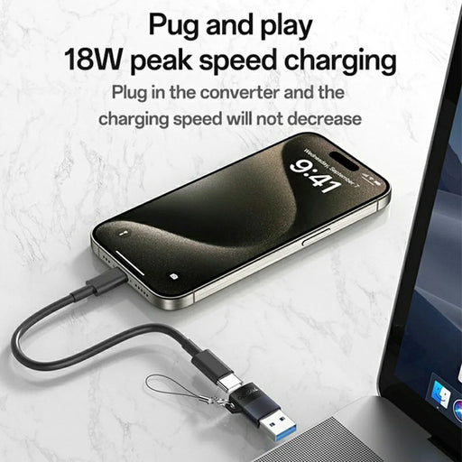 YESIDO GS34 USB-C Female to USB-A Male Adapter Data Transfer Fast Charging Converter - 2