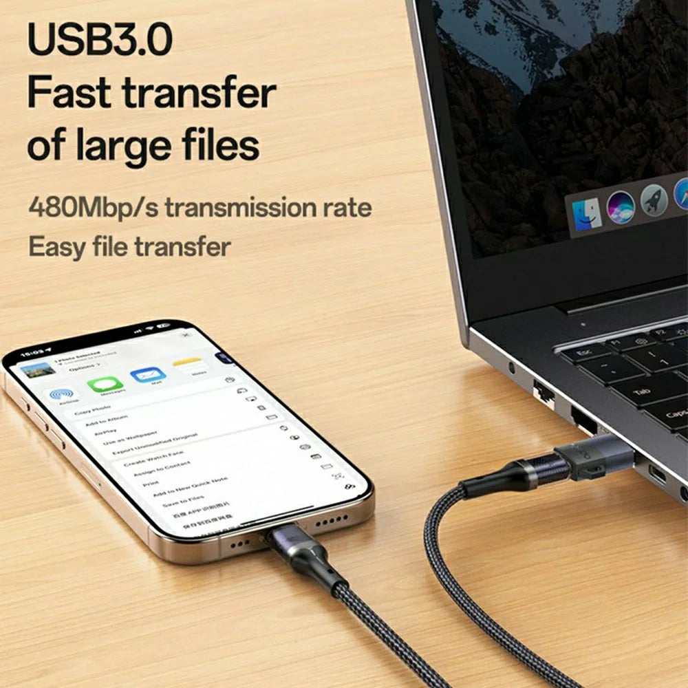 YESIDO GS34 USB-C Female to USB-A Male Adapter Data Transfer Fast Charging Converter - 3