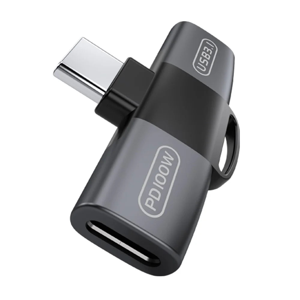 Type-C to Dual Type-C Audio Charging Adapter PD 100W Charging + USB-C Headphone Data OTG Converter - Tarnish - 2