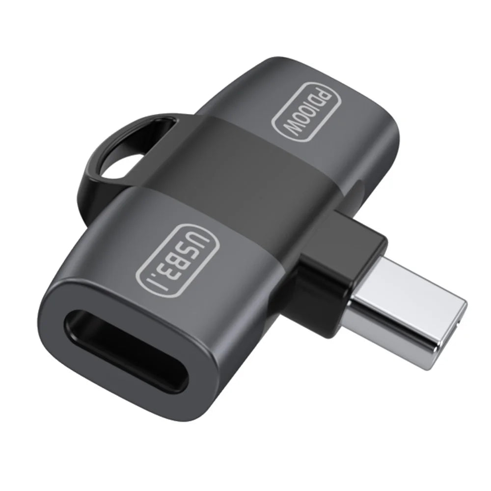 Type-C to Dual Type-C Audio Charging Adapter PD 100W Charging + USB-C Headphone Data OTG Converter - Tarnish - 3