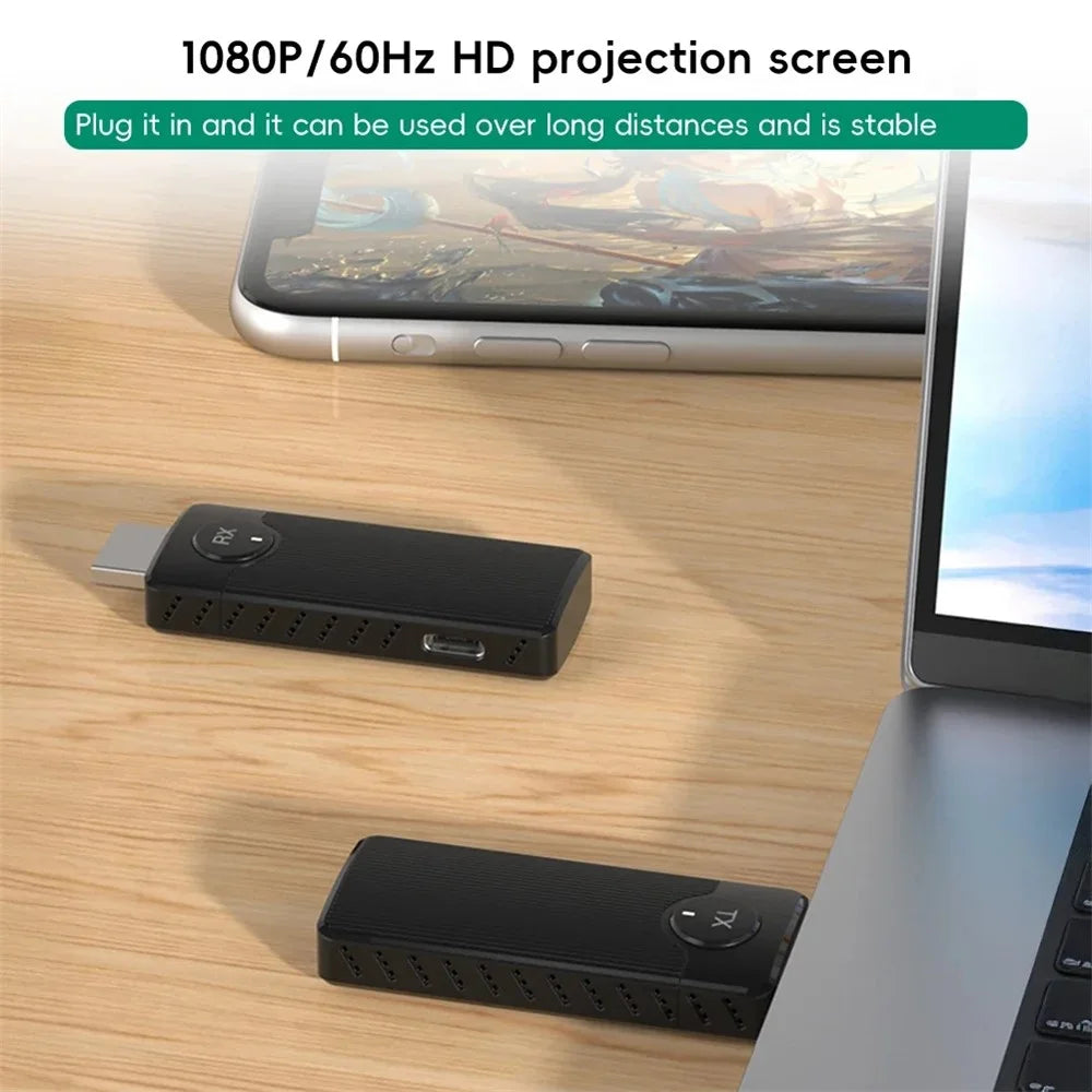 Q50 Vertical Stripe 60HZ 5G High-Speed Point-To-Point Dual Mode Wireless Screen Mirroring Adapter - Black - 5