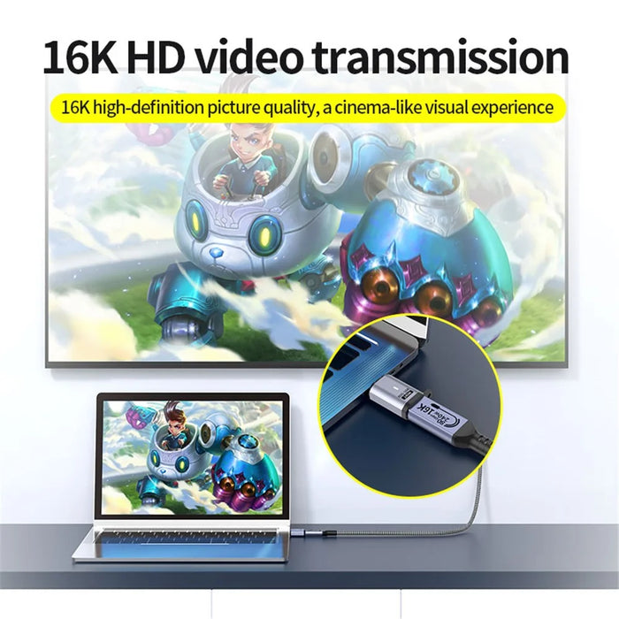 Magnetic Type C to Type C 16K 60Hz HD Video Converter 240W 80Gbps Data Transfer Adapter - Elbow Head - 5