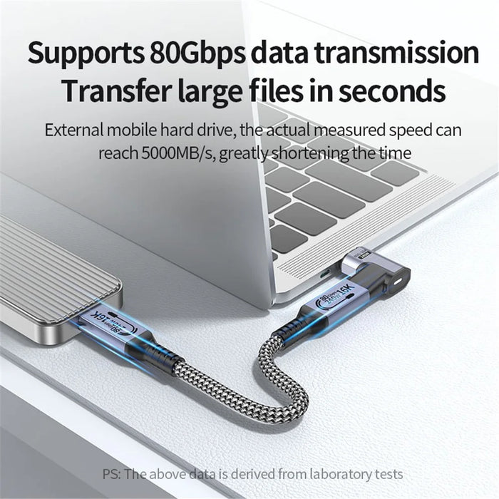 Magnetic Type C to Type C 16K 60Hz HD Video Converter 240W 80Gbps Data Transfer Adapter - Elbow Head - 6