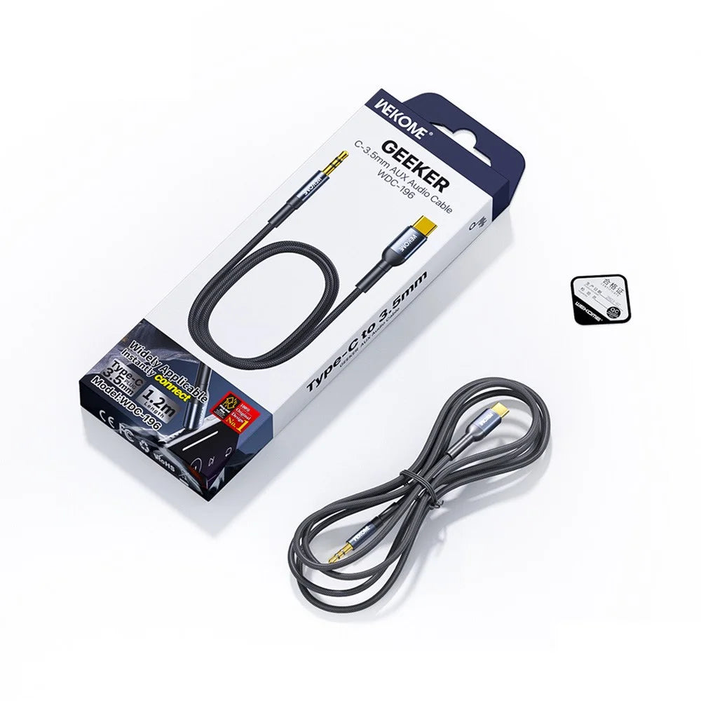 WEKOME WDC-196 Geeker Type-C to 3.5mm AUX Audio Adapter Cable with DAC Chip, 1.2M Length - 7